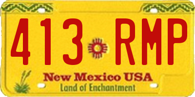 NM license plate 413RMP