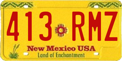 NM license plate 413RMZ