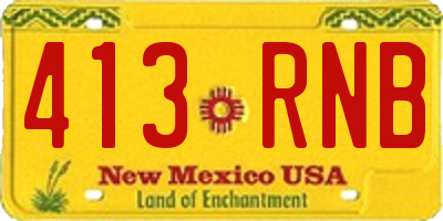 NM license plate 413RNB