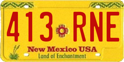 NM license plate 413RNE