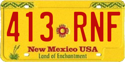 NM license plate 413RNF
