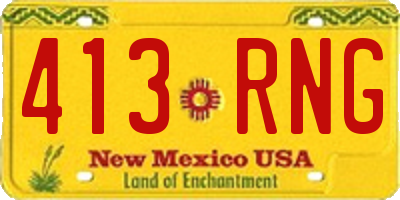 NM license plate 413RNG