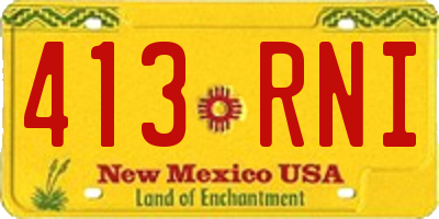 NM license plate 413RNI