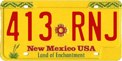 NM license plate 413RNJ