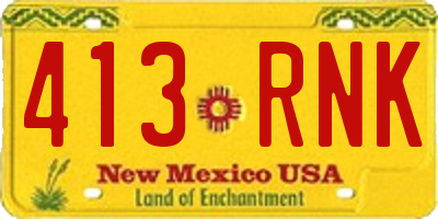 NM license plate 413RNK