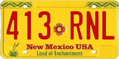NM license plate 413RNL