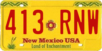 NM license plate 413RNW
