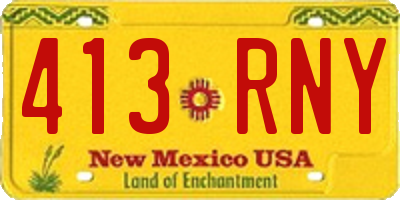 NM license plate 413RNY