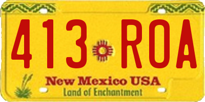 NM license plate 413ROA