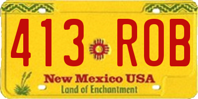 NM license plate 413ROB