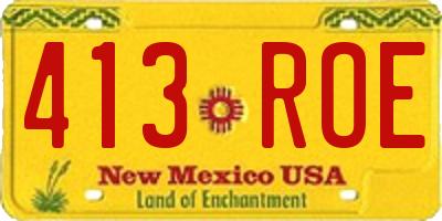 NM license plate 413ROE