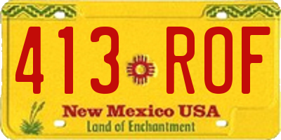 NM license plate 413ROF