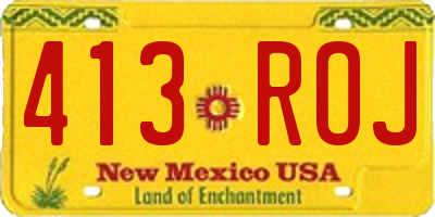 NM license plate 413ROJ