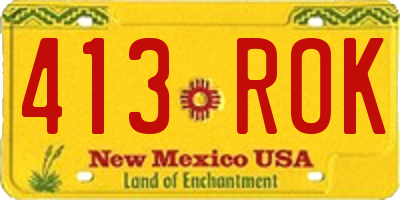 NM license plate 413ROK