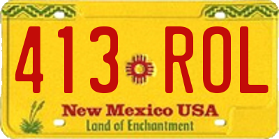 NM license plate 413ROL