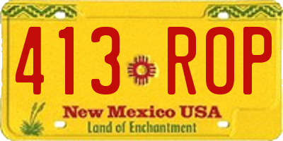 NM license plate 413ROP