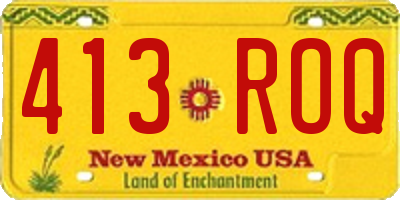 NM license plate 413ROQ