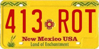 NM license plate 413ROT