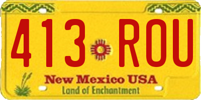 NM license plate 413ROU