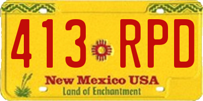 NM license plate 413RPD