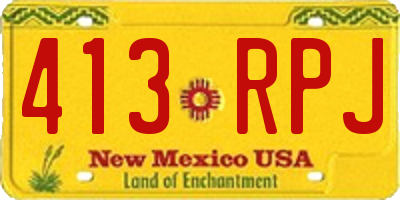 NM license plate 413RPJ