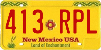NM license plate 413RPL