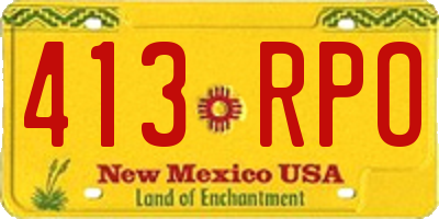 NM license plate 413RPO