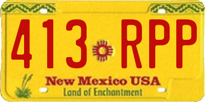 NM license plate 413RPP