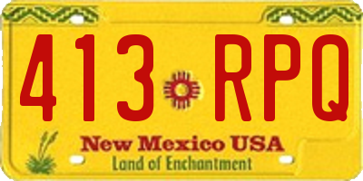 NM license plate 413RPQ