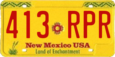 NM license plate 413RPR