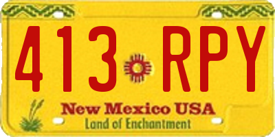 NM license plate 413RPY