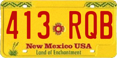 NM license plate 413RQB