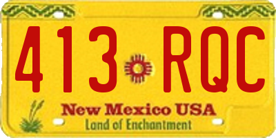 NM license plate 413RQC
