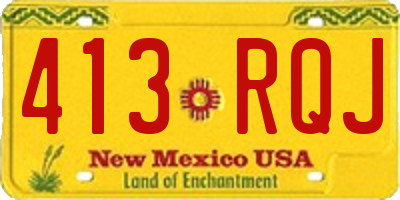 NM license plate 413RQJ