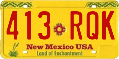 NM license plate 413RQK