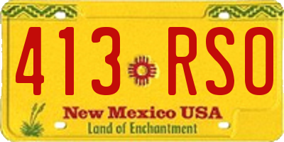 NM license plate 413RSO