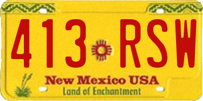 NM license plate 413RSW