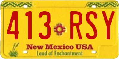 NM license plate 413RSY