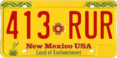 NM license plate 413RUR