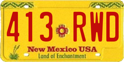 NM license plate 413RWD
