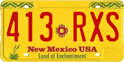 NM license plate 413RXS