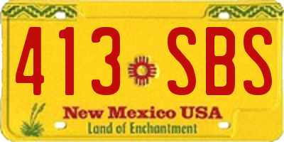 NM license plate 413SBS