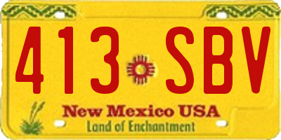 NM license plate 413SBV