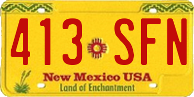 NM license plate 413SFN