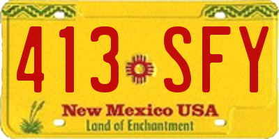 NM license plate 413SFY