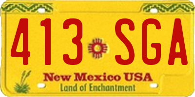 NM license plate 413SGA
