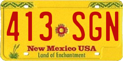 NM license plate 413SGN