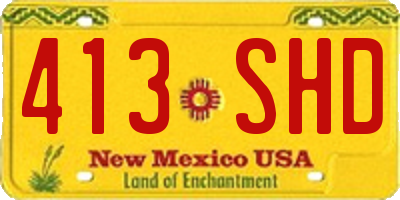 NM license plate 413SHD