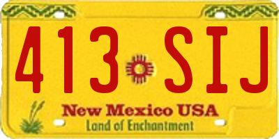 NM license plate 413SIJ
