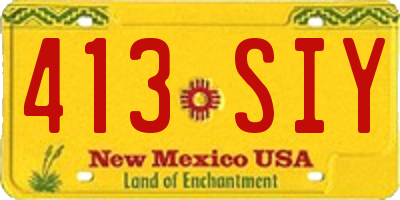 NM license plate 413SIY